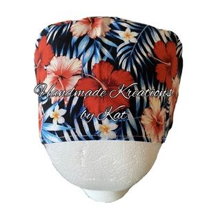 Tropical Floral Scrub Cap